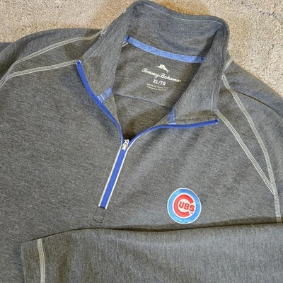 Chicago Cubs Tommy Bahama Sweater Mens XL Gray 1/4 Zip Pullover MLB Baseball - Image 1 of 4