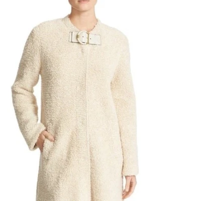 Abrigo Tory Burch Hibbert Hebilla Tab Texturizado Blanco Crema Para Mujer Talla Grande Foto 1 de 4