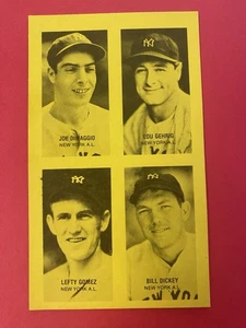1977 Jim Rowe 4-on-1 Exhibits Set-Break Dickey, DiMaggio, Gehrig, Gomez NM - Picture 1 of 2