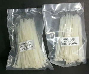 4 Inch Cable Tie, ( 2 PACKS! ) UL, Natural Harmonize Code: 3923.90.00.80 ~ B4  - Picture 1 of 3
