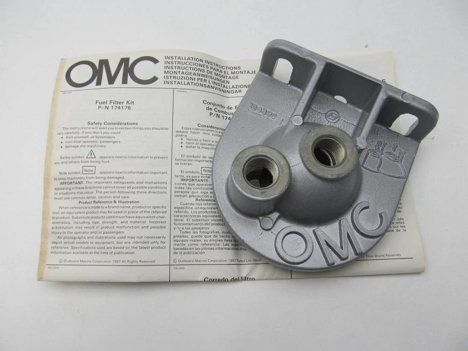 174176 0174176 OMC Cobra & Stringer Fuel Filter Cover Bracket Kit V6 V8 1984-04 - Image 1 of 1