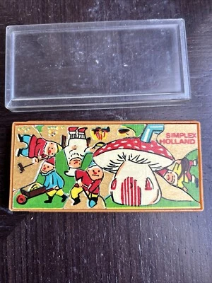 Rare Simplex Holland Small Miniature Gnomes Mushroom Home Wood Puzzle in Box - Image 1 of 4