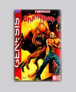 SPLATTERHOUSE 3 / SEGA GENESIS - IMÁN NEVERA 2"x3" (caja juego vintage) - Imagen 1 de 3