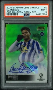 2020-21 Topps Stadium Club UEFA Evanilson #CA-E Auto Neon Green /99 PSA 9 POP 1 - Picture 1 of 2