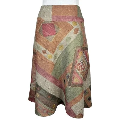 Coldwater Creek Midi Skirt Womens 14 Western Southwestern Print Fall Flare Boho - Image 1 of 4