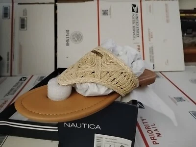 Sandalias Nautica para mujer 9 informales sin cordones chanclas Kallan bronceado natural #166 Foto 1 de 4