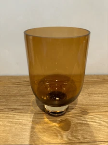 Portacandele in vetro ambrato - BOHO piedi retrò 6” x 8” - usato in ottime condizioni - Foto 1 di 6