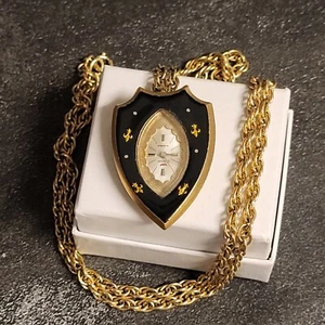 Vintage Waltham 17 Jewel Pendant Brooch Watch Gold Tone 12k GF Chain Necklace  - Picture 1 of 12