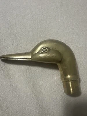 Mango de cabeza de pato de latón vintage roscado para bastón Foto 1 de 4