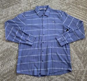 Travis Mathew Shirt Mens XL Blue Plaid Flannel Long Sleeve Button Down Outdoor