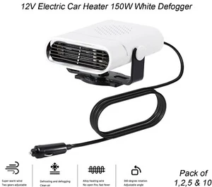12 V Elektroauto Heizung 150 W Weiß Defogger Tragbarer Elektroheizgebläse UK - Bild 1 von 7