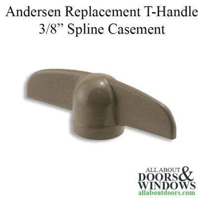 Andersen T Handle For Casement and Awning Windows Stone 2 3/8 Handle 3/8 Spline - Image 1 of 2