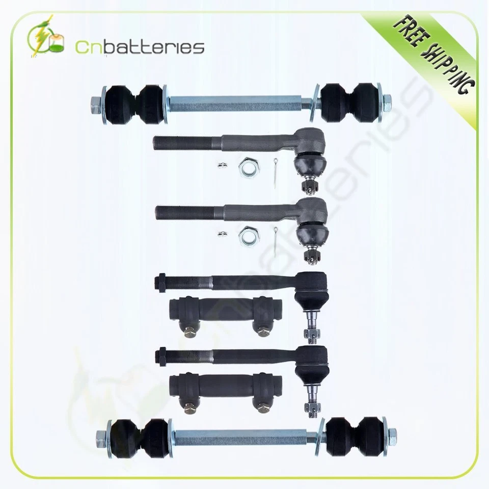 Suspension 8 Kit Tie Rod End Adjusting Sleeve Sway Bar For GMC K1500 K2500 K3500 - Image 1 of 4