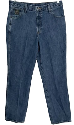 Pantalones de mezclilla ajustados Cinch para hombre etiqueta verde lavado oscuro calce relajado talla 38x34 (38x33) Foto 1 de 4