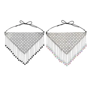 Sparkly Rhinestones Mesh Mask Crystal Face Chain Masks for Belly Dancing Shows - Picture 1 of 10