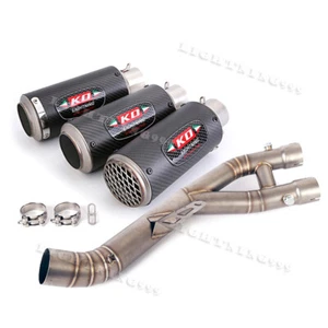 For Yamaha YZF R1 2015-2023 MT-10 2015-2021 Exhaust System Mid Pipe Muffler 60mm - Picture 1 of 13