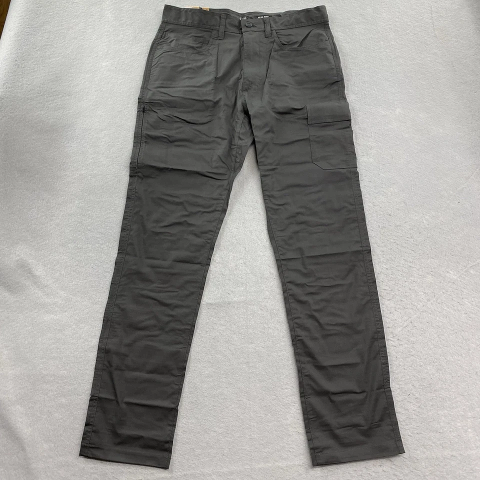 Prana Double Peak Pants Charcoal Gray 32x32 Mens Standard Fit Tapered Leg