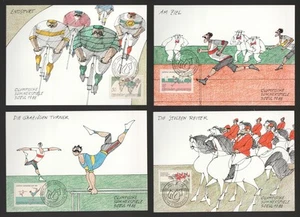 1988 Liechtenstein Olympic Games, Seoul First Day Maxi Cards. Vaduz FDC - Picture 1 of 3