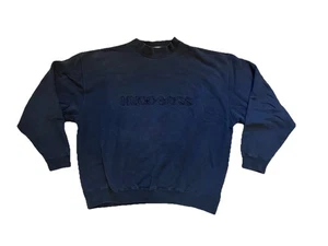 Pullover Hugo Boss negro cuello redondo logotipo deletreado XL de colección - Imagen 1 de 6