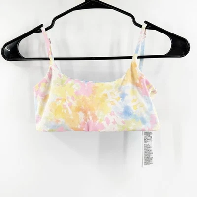 Top de bikini BILLABONG GIRLS talla 12 NUEVO en un arco iris reversible nuevo sin etiquetas tie dye natación Foto 1 de 4