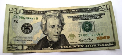 2006 Series $20 Bank Note Serial Number IF 00634444 H Circulated - Image 1 of 3