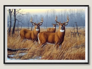 Whitetail Deer in Autumn Field - Counted Cross Stitch Patterns Needlework DIY - Picture 1 of 2