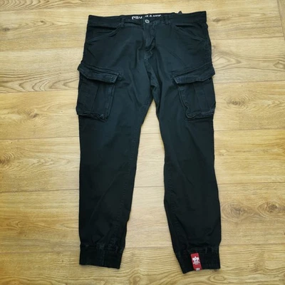 Alpha Industries Spy Pant Cargo Trousers Mens W36 L30 Black Tapered Parachute - image 1 of 4