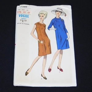 Vtg VOGUE 1960s 7160 One Piece Dress Size 22-1/2 FF Uncut - Picture 1 of 3