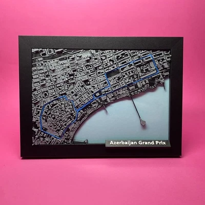 Plastico 3D circuito Azerbaijan F1 incorniciato – stampa 3D di alta qualità - Immagine 1 di 4