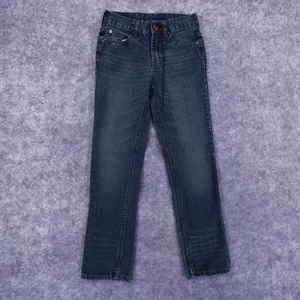 I Jeans By Buffalo Youth 12 Reg Straight 26x26 Dark Wash Fade Logo - Picture 1 of 12