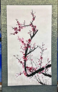 Blossom Flower Tree Plant Chinese Guó Huà Scroll Painting! by my mom :) - Picture 1 of 2