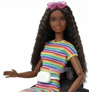 Barbie Fashionistas Doll #166 Wheelchair Ramp GRB94 African American MTM 2020 - Picture 1 of 7