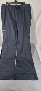 Cherokee workwear scrubs women Drawstring Cargo Pants grey L tall 4044T