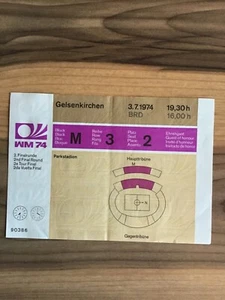 Ticket Eintrittskarte WM World Cup 1974 Argentinien - DDR ohne Abriss Ehrenkarte - Bild 1 von 2