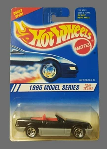 De colección. Hot Wheels MERCEDES-BENZ SL #342 negro 1995 serie modelo #2/12 rojo interior - Imagen 1 de 13
