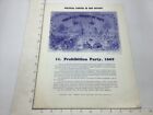 Original 1968 Poster: Political Parties in our History:  PROHIBITION PARTY, 1869
