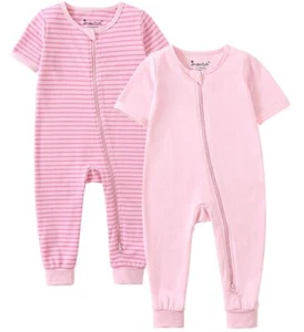 Baby Romper Boys Girls Cotton Pajamas 2-Way Zipper Footless Sleep and Play 0-... - Picture 1 of 6