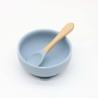 for Baby and Toddler Silicone Baby Suction Bowl with Spoon Feeding Dinner Set