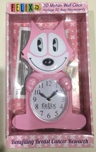 OROLOGIO DA PARETE FELIX THE CAT MOVIMENTO 3D ROSA CERTIFICATO DI AUTENTICITÀ - Foto 1 di 7