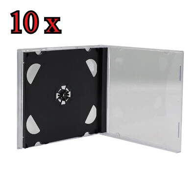 10x STANDARD Double 2 CD Jewel Case with Tray 10.4mm (2 CD) Lots Protector Cover — 第 1/4 张图片
