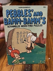 1976 The Flintstones Pebbles and Bamm Bamm’s Scrambled Word Find Puzzles Book - Picture 1 of 12
