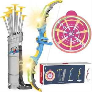 Bow and Arrow Set for Kids Archery Toy Set LED Light up with Suction Cup Arrows - Picture 1 of 9
