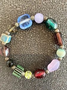 VINTAGE HIGH END *SELTEN* UNGLAUBLICH WUNDERSCHÖNES KUNSTGLAS KERAMIK STEIN ARMBAND!! - Bild 1 von 2
