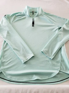 Girls Under Armour YXL Top GREEN Long Sleeve Zip Heatgear XL STAINS SEE PHOTOS - Picture 1 of 10