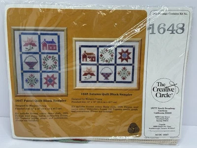 VTG CREATIVE CIRCLE KITS  Pastel & Autumn Quilt Block Kits 1647 & 648 - Image 1 of 2