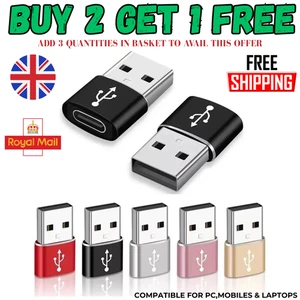 6A USB OTG Adapter USB 3.0 A Male To Type C Female Converter Fast Charger 120W - Picture 1 of 29