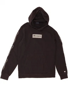 CHAMPION Boys Graphic Hoodie Jumper 15-16 Years 2XL Black Cotton TA02 - Picture 1 of 3