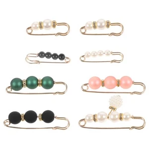 8 Pcs Waist Pin Miss Artificial Pearl Brooches Clothing Cinch Clips - Picture 1 of 12