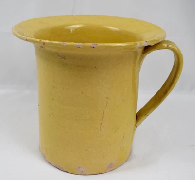 ANCIEN KELI PROVENCAL TERRE CUITE VERNISSEE JAUNE POT D AISANCE XIXe SIECLE - Photo 1/4