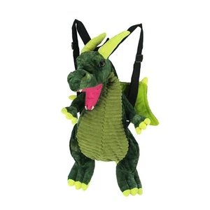 Magical Furry Plush Green Dragon Mini Backpack - Picture 1 of 5